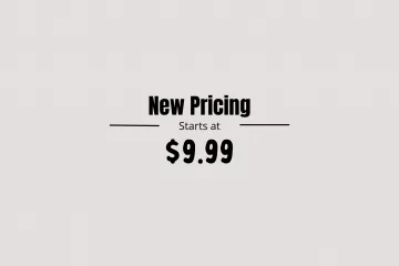 Promotional image for SKU Compass pricing, featuring a starting price of $9.99 with a 'Get Started' button and a mention of a free 30-day trial, set against a yellow background