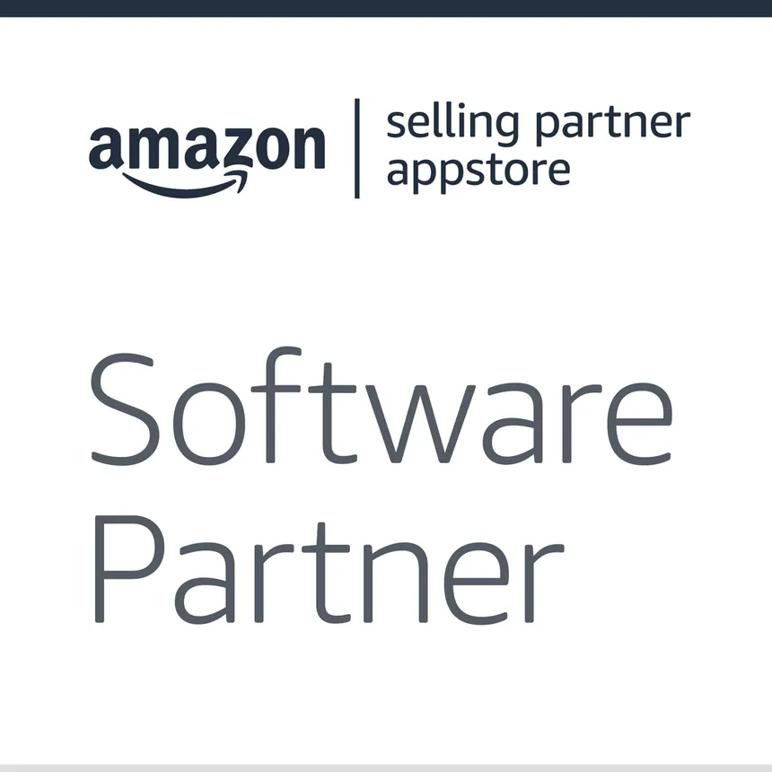 Amazon Software Partner badge showcasing SKU Compass integration capabilities for ecommerce sellers